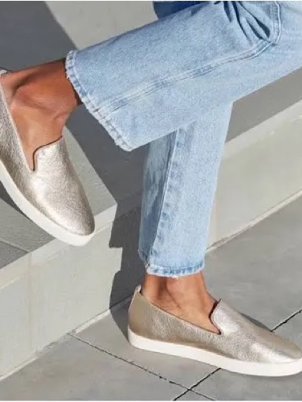 Birdies Metallic Gold The Swift Slip On Sneaker Women’s Size 9.5 Casual Loafer